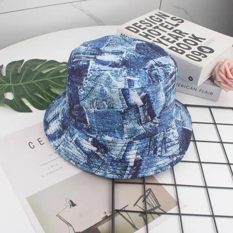 New Fashion Graffiti Sunscreen Bucket Hats Fashion Letter Print Fisherman