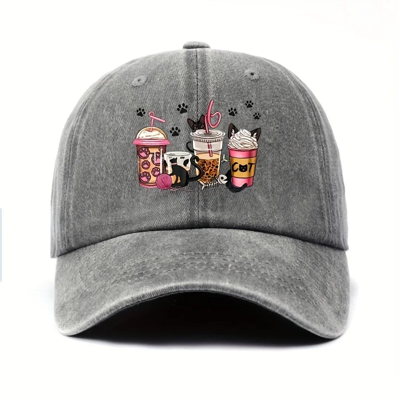 Cat & Paw Print Baseball Cap