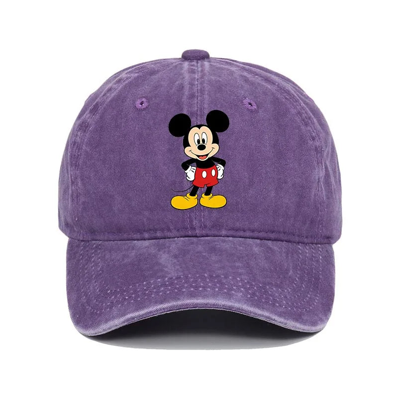 Retro Washed Mickey Mouse Print Baseball Cap