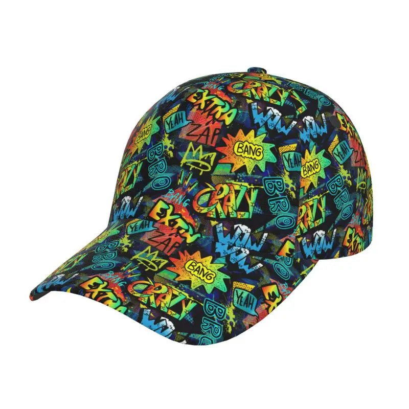 Custom Graffiti Art Print Baseball Cap Graffiti Doodle Sport Sun Caps For Men Women