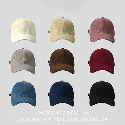 60-65cm Solid Color Lamp Core Plush Hat Casual Big Headed Men's Style Baseball Hat