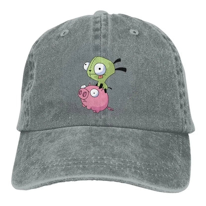 Gir Riding A Pig Invader Zim Merch Unisex Baseball Cap