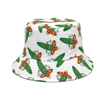Mexican Style Cactus Print Bucket Hat