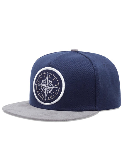 Handsome Street Photography Compass Labeling Pattern Versatile Casual Sports Couple's Simple Snapback Hat