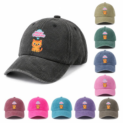 Happy Together Orange Cat Baseball Cap