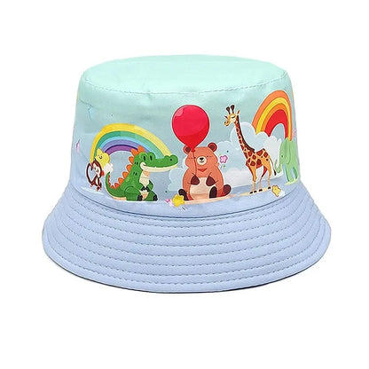 Spring Polyester Cartoon Animal Print Bucket Hat