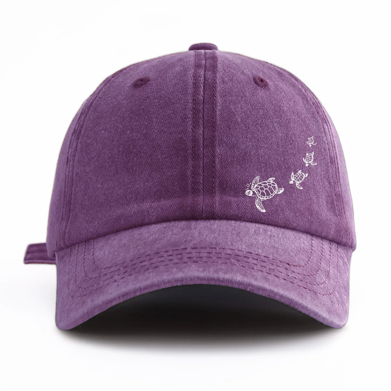 Turtle Print Washed Baseball Cap For Adults