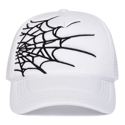 Unisex Spider Web Embroidery Baseball Net Caps Spring And Summer