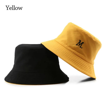 New Double-Sided Bucket Hat Women Men Sun Hat Panama Cap