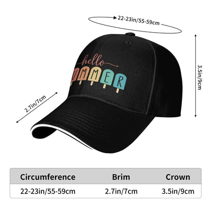 Hello Summer Vacation Ice Cream Sun Baseball Cap
