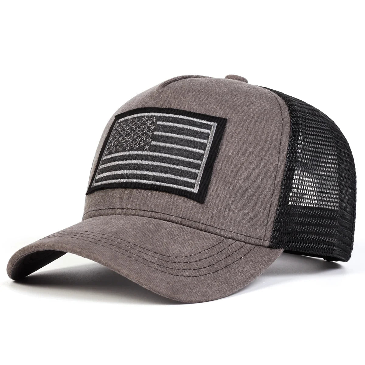 Unisex American Flag Embroidery Washed Baseball Caps