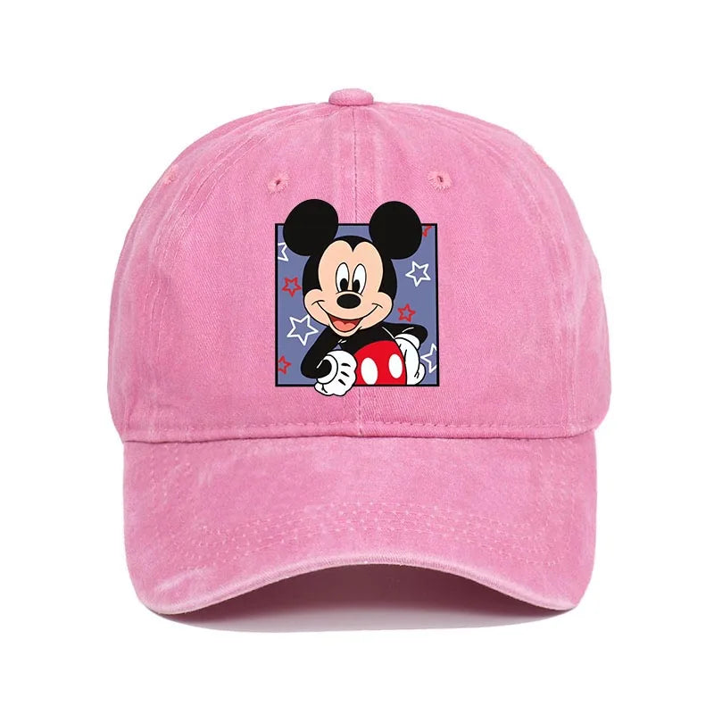 Retro Washed Mickey Mouse Print Baseball Cap