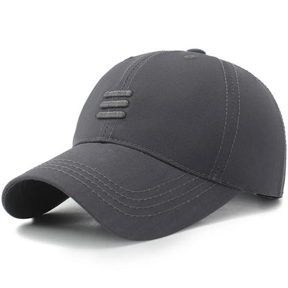 Three Horizontal Lines Embroidery Baseball Caps