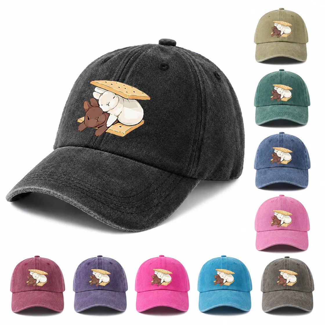 Whimsical Creature Illustration Baseball Cap