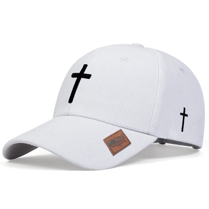 Unisex Cross Embroidery American Flag Label Baseball Caps