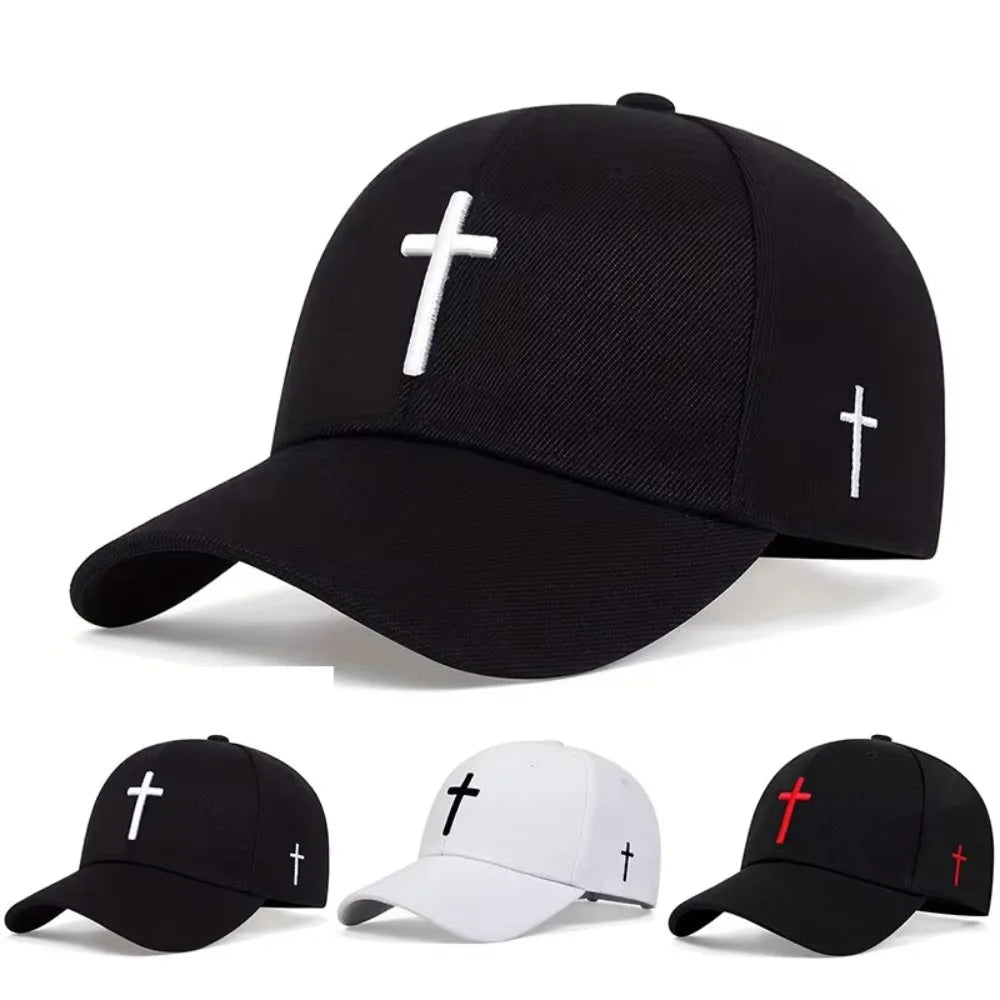 Cross Embroidered Baseball Hat Show Face Small Spring And Autumn