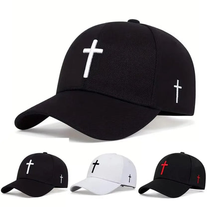 Cross Embroidered Baseball Hat Show Face Small Spring And Autumn