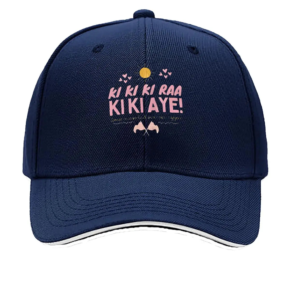Ki Ki Ki Raa Kiki Aye Pink Text Sandwich Baseball Cap
