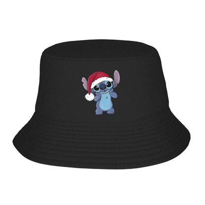 Streetwear Cartoon Stitch Bat Halloween Bucket Hat Girl