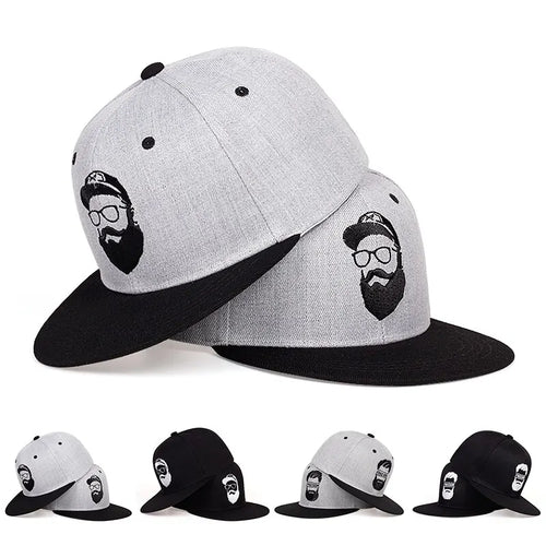 Unisex Bearded Old Man Embroidery Snapback Caps Baseball Caps Sunscreen Hat