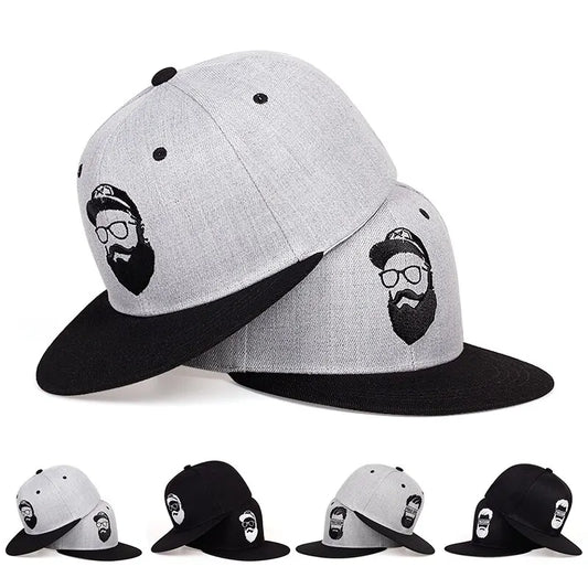 Unisex Bearded Old Man Embroidery Snapback Caps Baseball Caps Sunscreen Hat