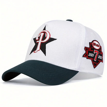 Unisex P letter Embroidery Baseball Caps Sunscreen Hat Sports Cap