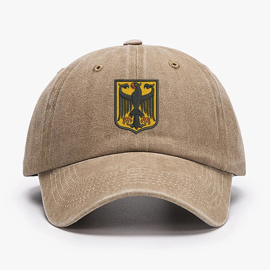 Deutschland Germany Coat Of Arms Shield Embroidery Vintage Men Baseball Caps