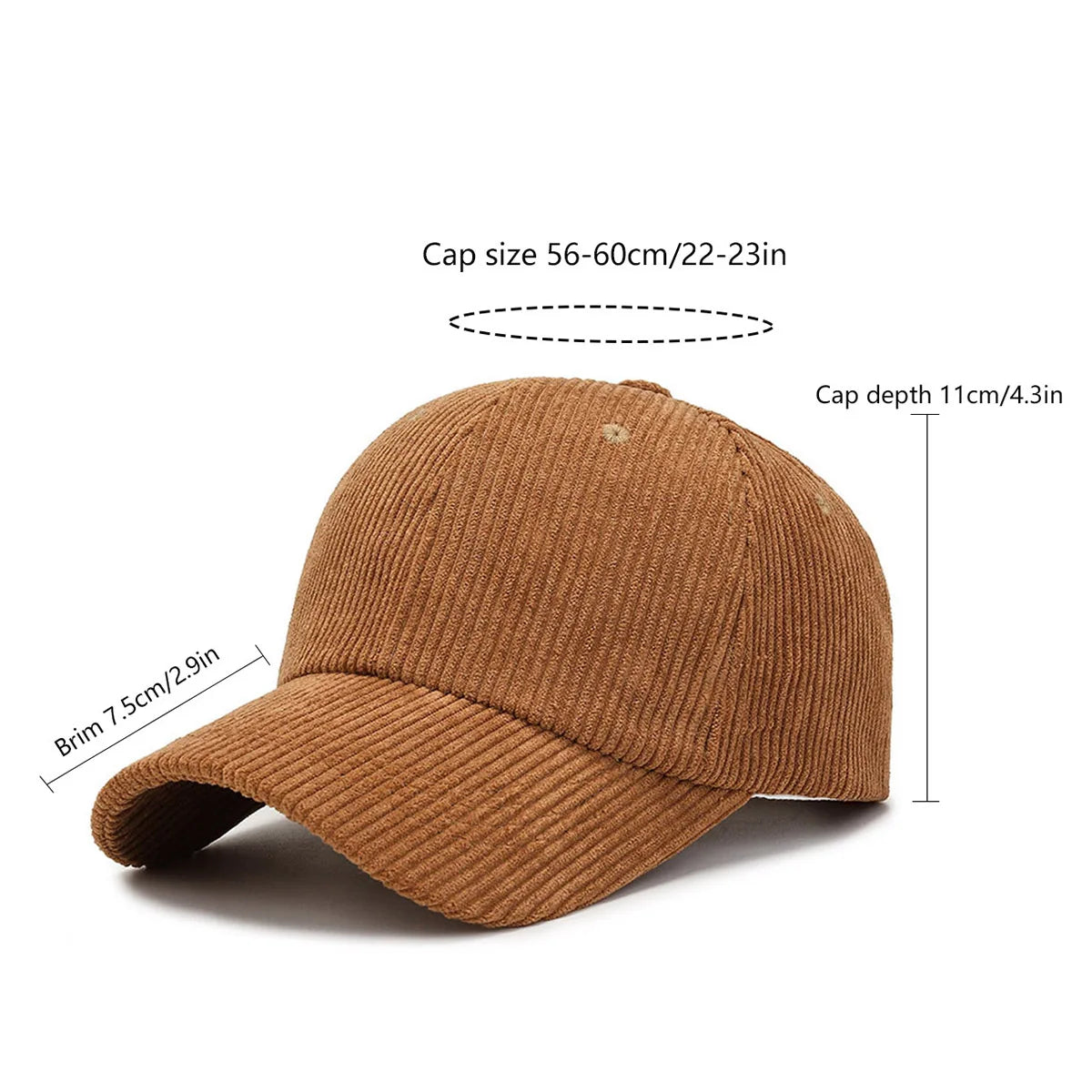 Fashion Suede Baseball Cap Men and Women Autumn and Winter Solid Retro Corduroy