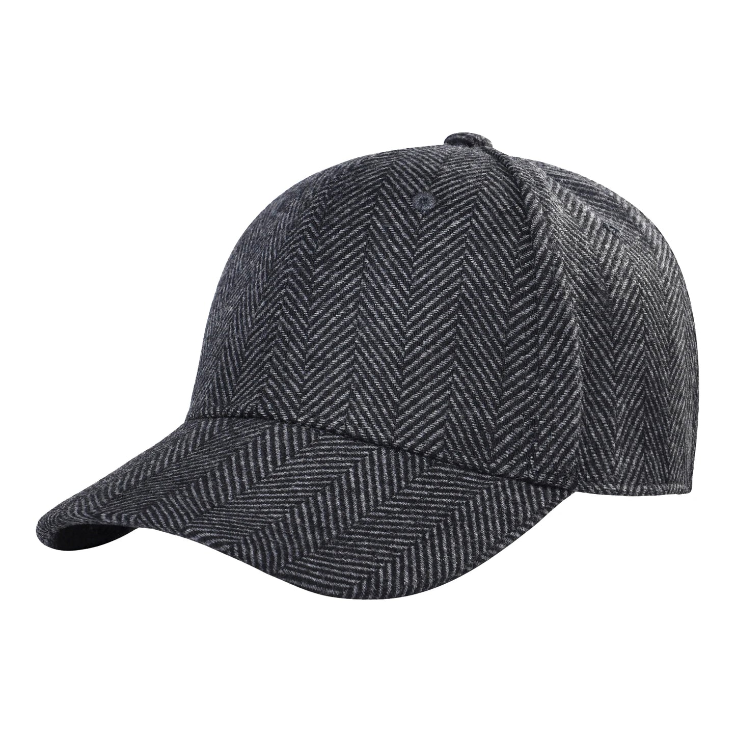 Wool Tweed Baseball Cap Casual Style Soft Unstructured Hat
