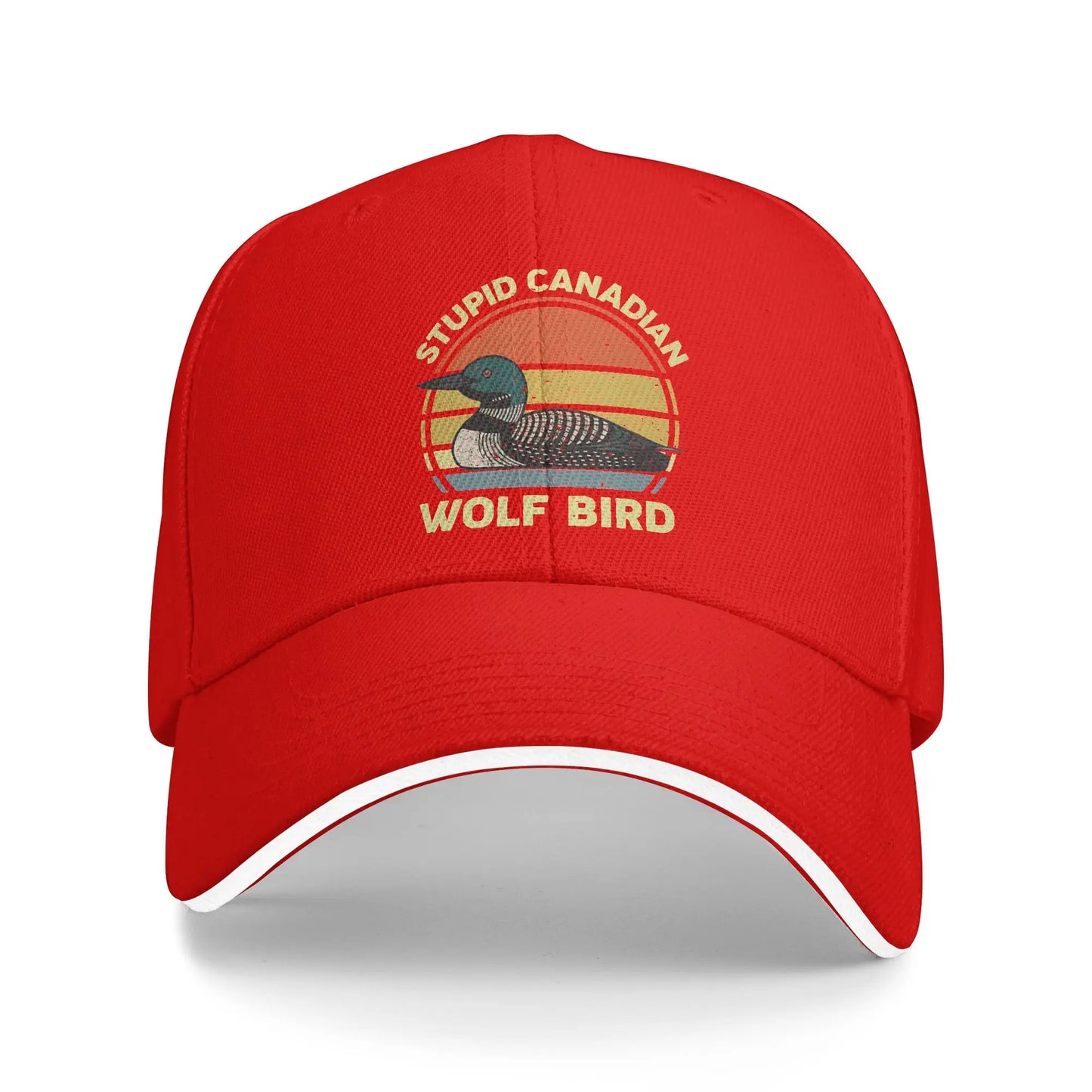 Stupid Canadian Wolf Bird Funny Loon Humor Casual Baseball Cap
