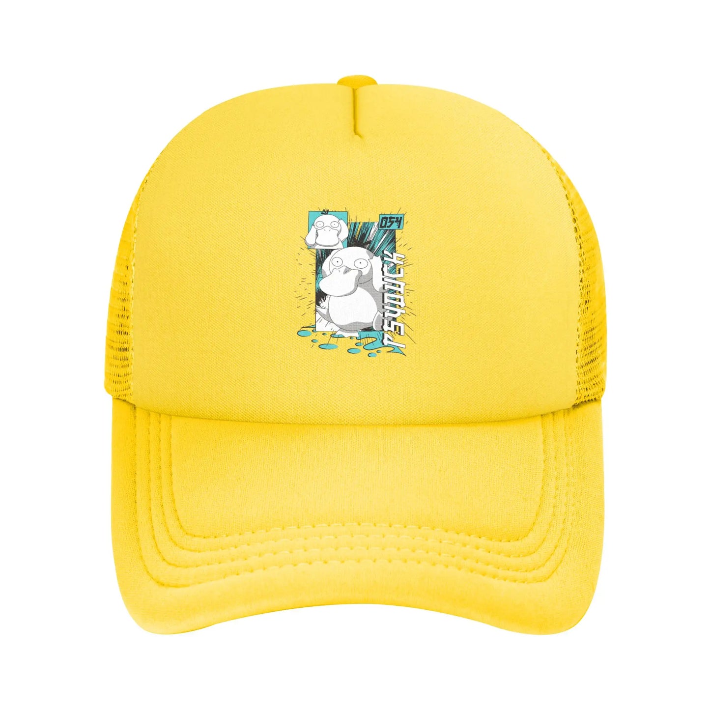 Pokemon Psyduck Pattern Trucker Hats Hip-Hop Mesh Baseball Caps