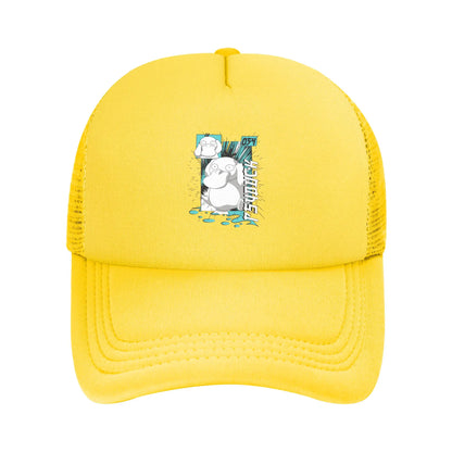 Pokemon Psyduck Pattern Trucker Hats Hip-Hop Mesh Baseball Caps