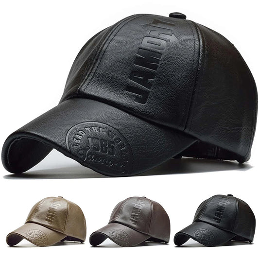 Men Vintage Baseball Cap PU Leather  Para Hombre Mens