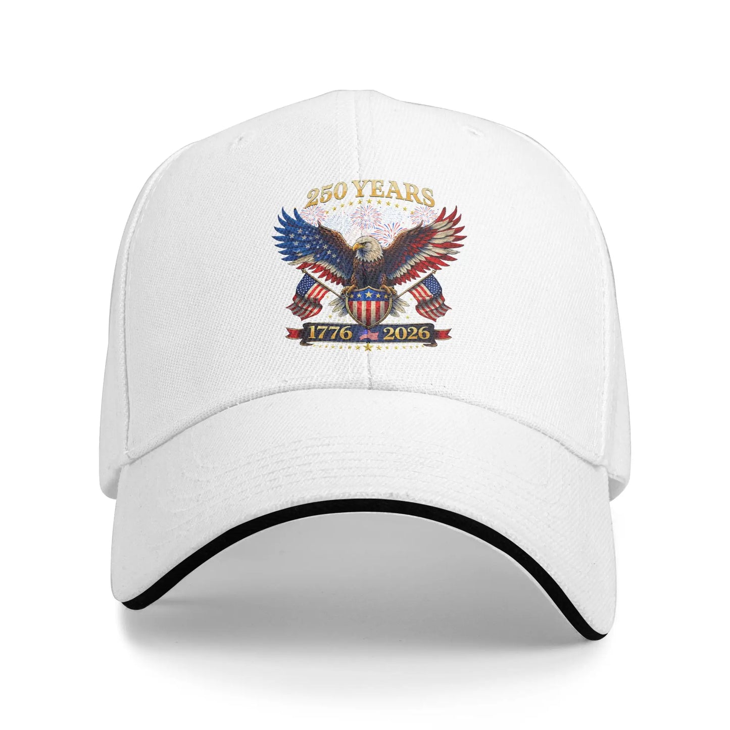 250 Years American 1776 2026 250th 4th July Independence Day Sun Baseball Cap