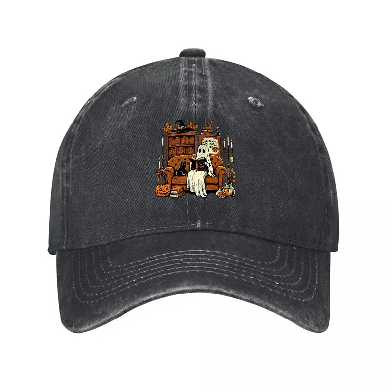 Ghost Library Vintage Washed Denim Baseball Cap