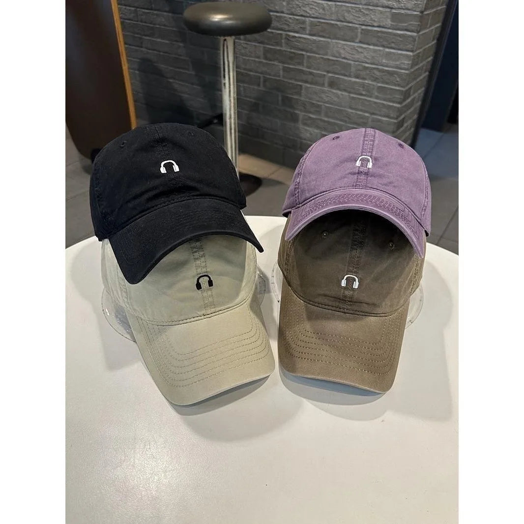 Trendy Brand Baseball Caps Embroidered Headphone Pattern Rounders Cap