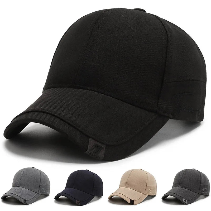 New Black Baseball Caps For Men Women Sunhat Solid Letter Sunscreen Cap