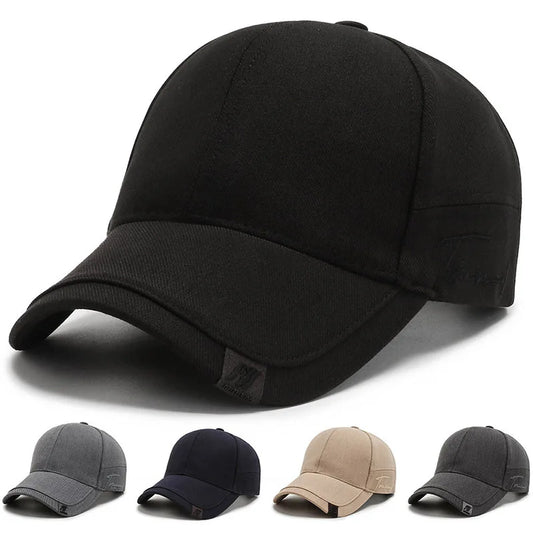 New Black Baseball Caps For Men Women Sunhat Solid Letter Sunscreen Cap