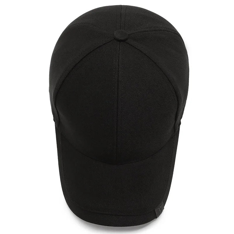 New Black Baseball Caps For Men Women Sunhat Solid Letter Sunscreen Cap