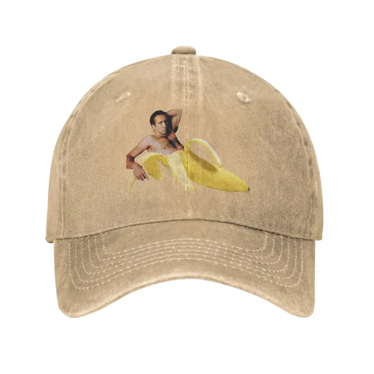 Spring Summer Men Women Nicolas Cage Banana Pattern Ponytail Baseball Cap