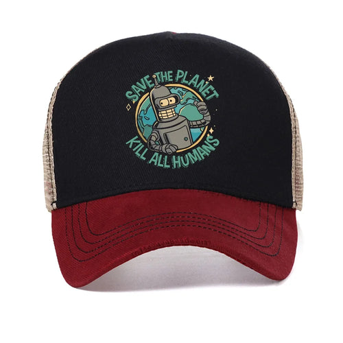 Save The Planet Kill All Humans Futurama Merch Baseball Cap