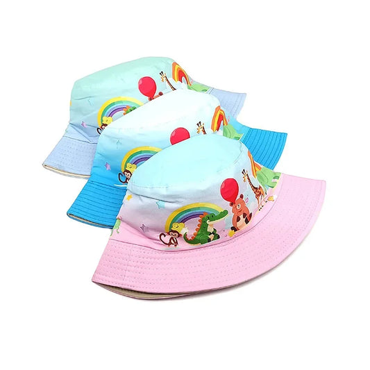 Spring Polyester Cartoon Animal Print Bucket Hat