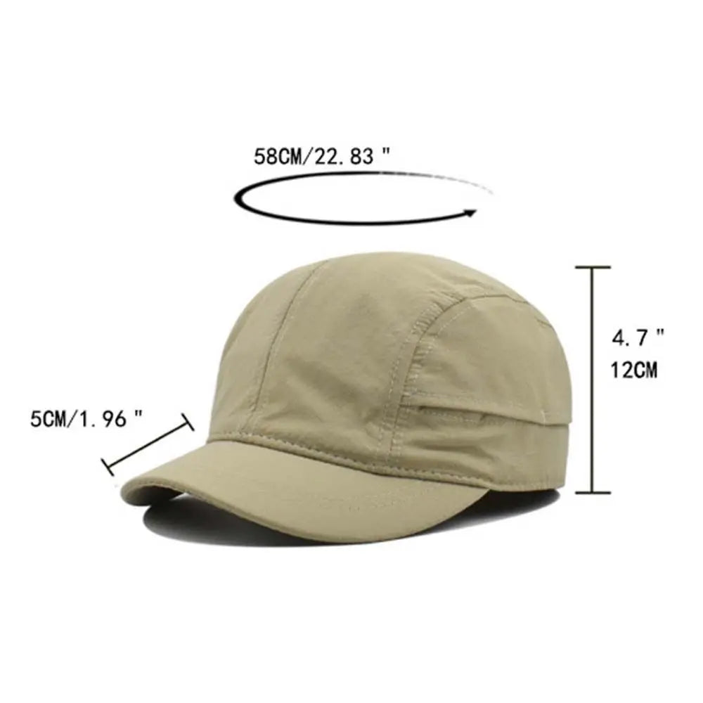 Apparel Accessories Solid Color Short Brim Baseball Cap Nylon Japanese Style