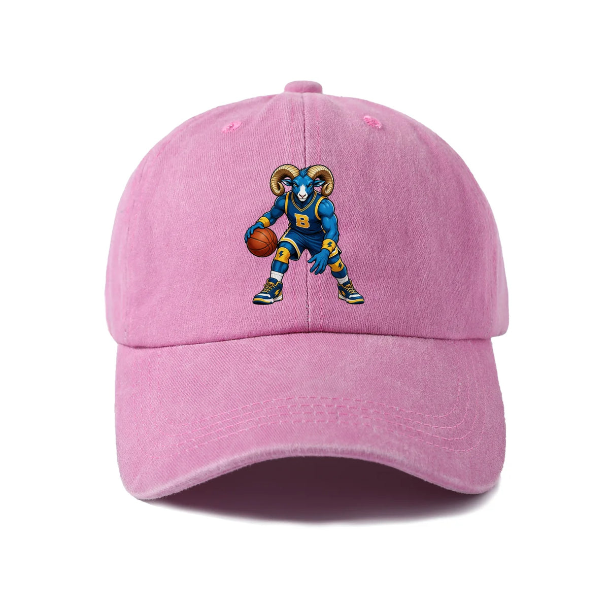 Basketball Ram Mascot Letter B Baseball Cap
