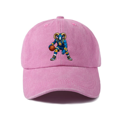 Basketball Ram Mascot Letter B Baseball Cap