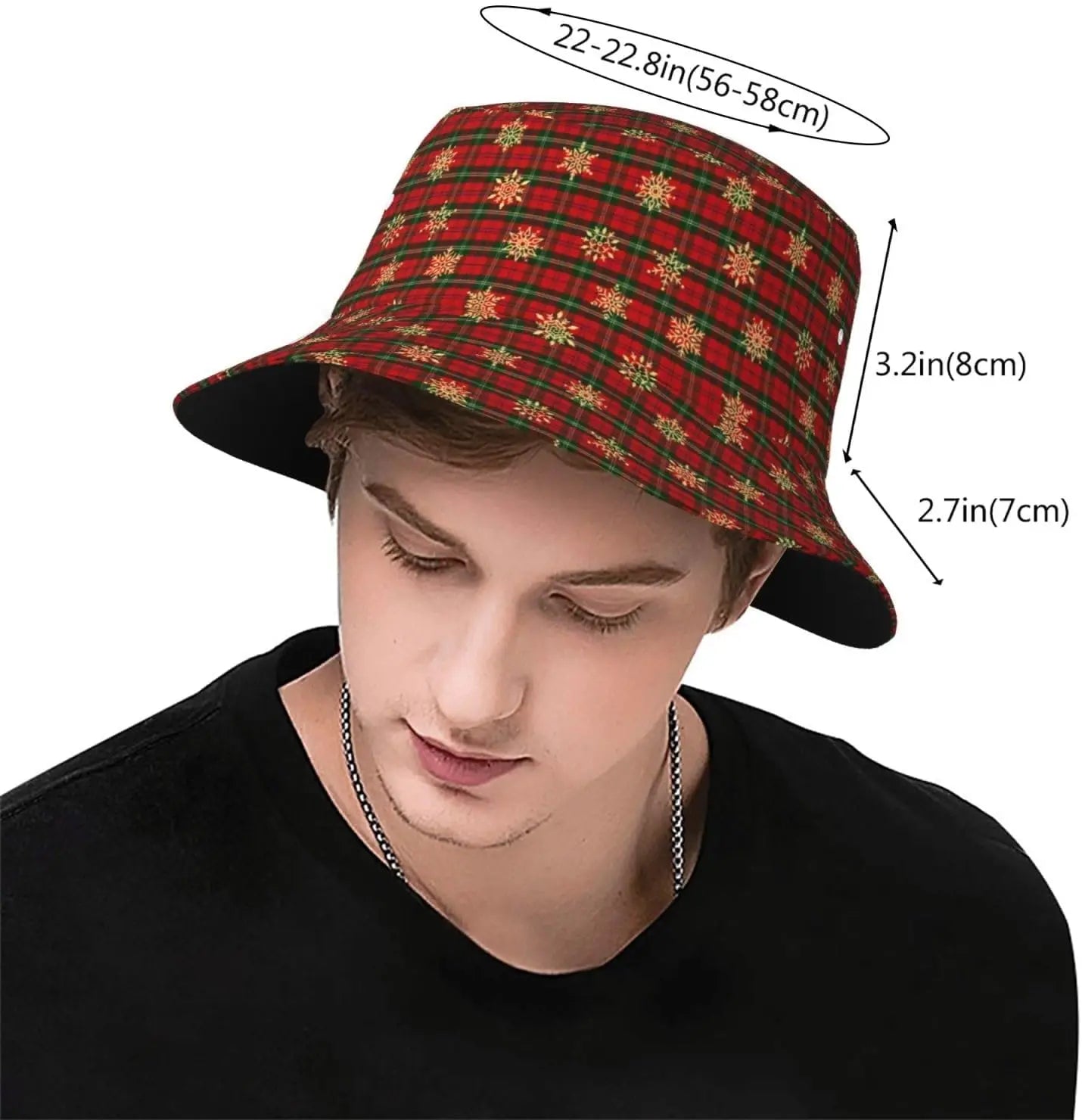 Merry Christmas Theme Bucket Hat Christmas Scenery Cute Sun Hat For Men Women