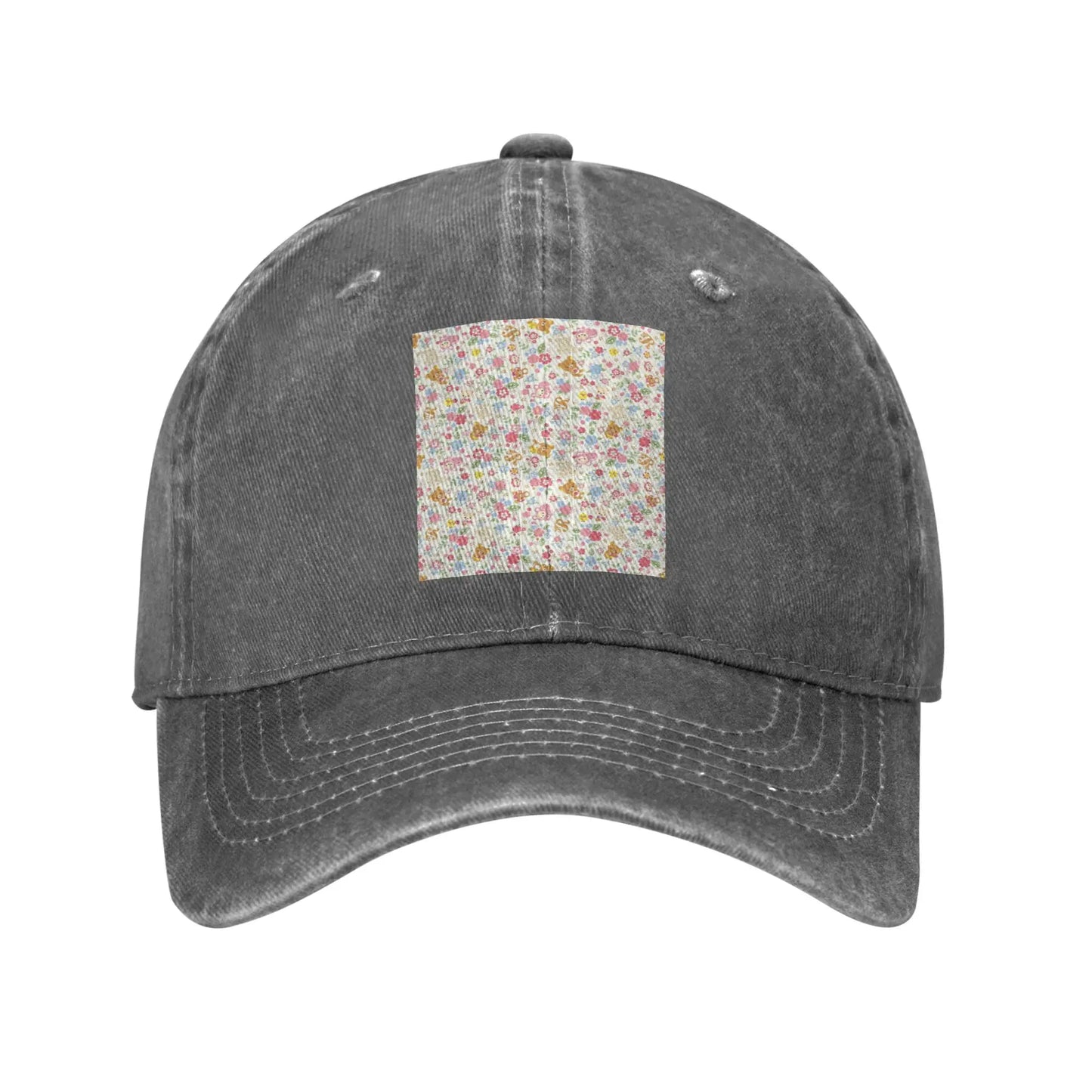 Cute Rilakkuma Flower pattern Denim Fabric Cap Casual Baseball Caps