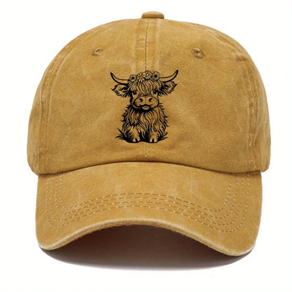 Pack Of Cartoon Calf Print Washed Vintage Soft Top Sunshade Baseball Caps