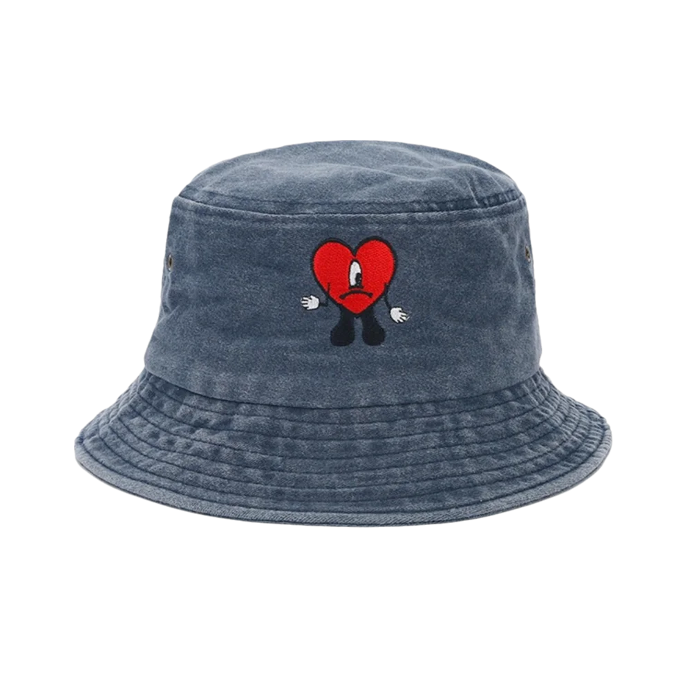 Trendy Bad Bunny Bucket Hat Sun Protection Men Sun Hat All-match Bucket Hat