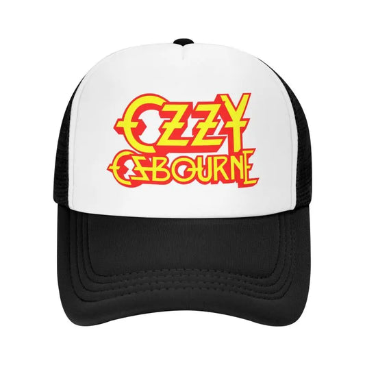 Custom Ozzy Osbourne Metal Hard Rock Print Mesh Baseball Cap